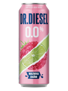 Пивной напиток Doctor Diesel с малиной и лаймом безалкогольный, 0.43л