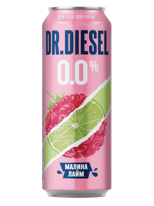 Пивной напиток Doctor Diesel с малиной и лаймом безалкогольный, 0.43л