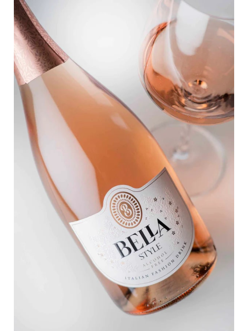 Напиток игристый безалкогольный Bella Style Zero розовое сухое, 0.75л