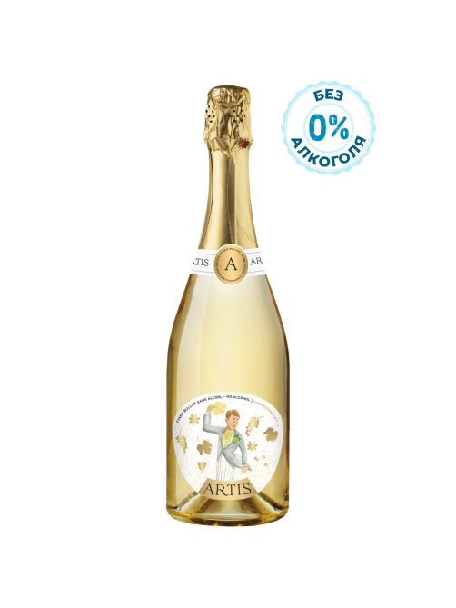 Вино игристое безалкогольное Artis Chardonnay белое полусухое, 0.75л