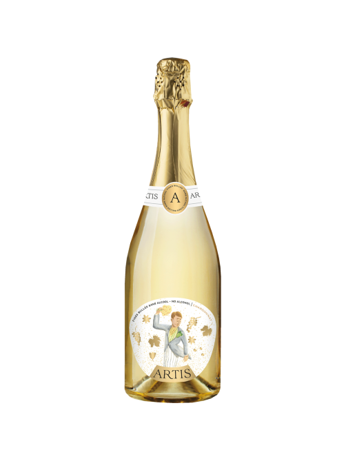 Вино игристое безалкогольное Artis Chardonnay белое полусухое, 0.75л