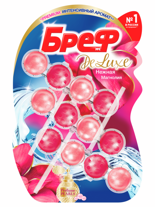 Туалетный блок Бреф DeLuxe Нежная магнолия, 50г х 3шт