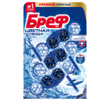 Туалетный блок Бреф Color Aktiv С хлор-компонентом, 50г х 3шт
