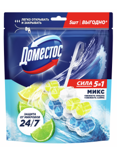 Блок для унитаза Доместос Power 5 Свежесть лайма и свежесть океана, 250г