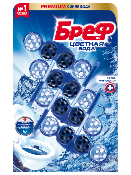 Туалетный блок Бреф Хлор-компонент 4шт, 200г
