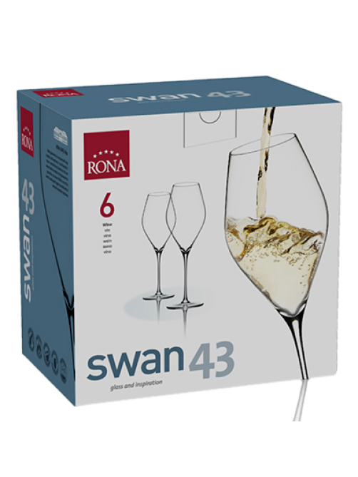 Набор бокалов для вина Rona Swan, 430мл x 6шт