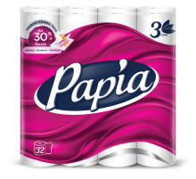 Туалетная бумага Papia 3 слоя, 32 рулона