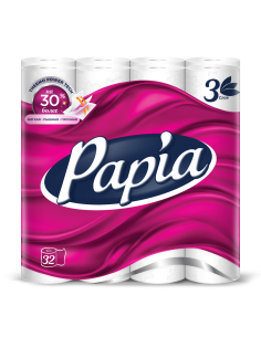 Туалетная бумага Papia 3 слоя, 32 рулона