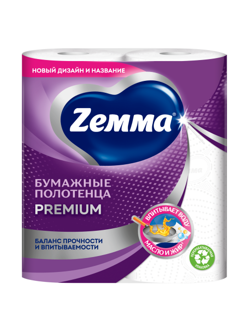 Бумажные полотенца Zewa Premium, 2 рулона
