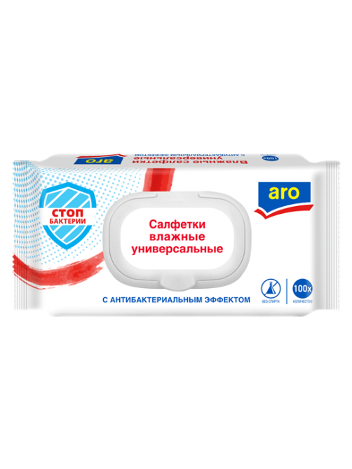 aro Салфетки влажные антибактериальные, 100шт