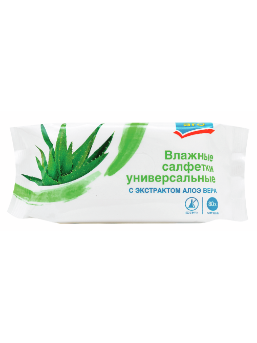 aro Салфетки влажные универсальные с экстрактом алоэ вера 80шт