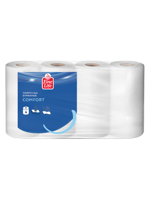 Fine Life Полотенца бумажные Comfort 2 слоя 1/2 листа 4 рулона