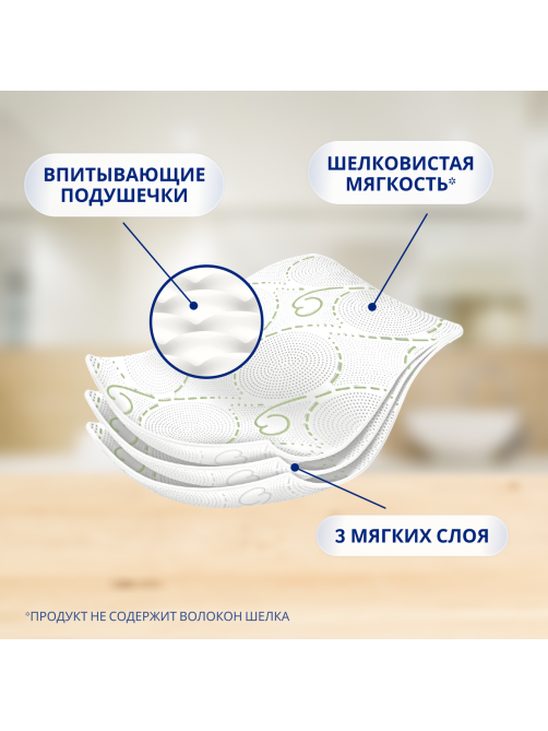 Туалетная бумага Zewa Deluxe Ромашка 3 слоя, 12 рулонов