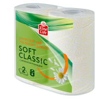 Fine Life Бумага туалетная Soft Classic ромашка белая 2 слоя 4 рулона