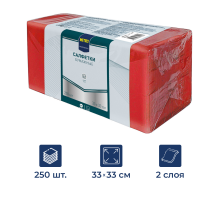METRO PROFESSIONAL Салфетки бумажные 2 слоя красные 250шт, 33x33см