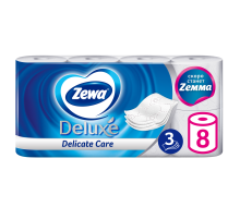 Туалетная бумага Zewa Deluxe 3 слоя, 8 рулонов
