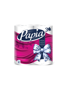 Туалетная бумага Papia 3 слоя, 4 рулона