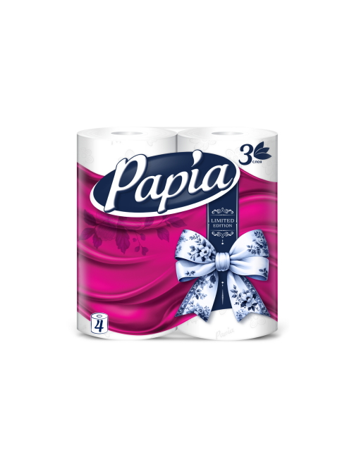 Туалетная бумага Papia 3 слоя, 4 рулона