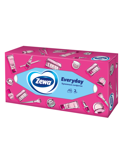 Салфетки бумажные Zewa Everyday 2 слоя в коробке, 100 листов