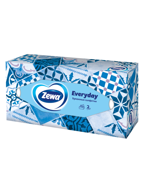 Салфетки бумажные Zewa Everyday 2 слоя в коробке, 100 листов