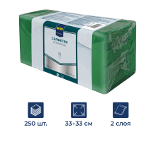 METRO PROFESSIONAL Салфетки бумажные 2 слоя зеленые 250шт, 33x33см