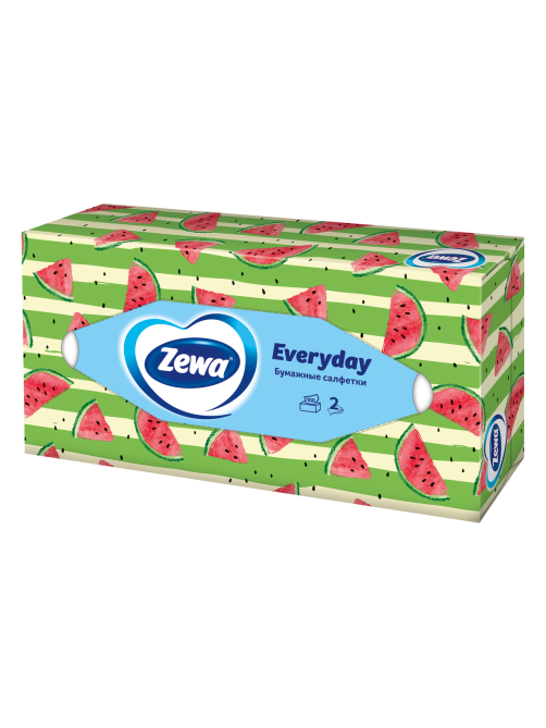 Салфетки бумажные Zewa Everyday 2 слоя в коробке, 100 листов