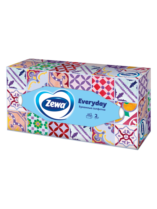Салфетки бумажные Zewa Everyday 2 слоя в коробке, 100 листов