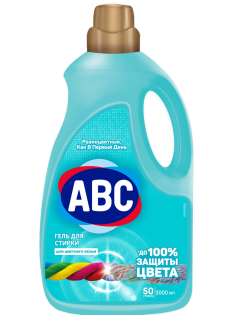 Гель для стирки ABC для цветного белья, 3л