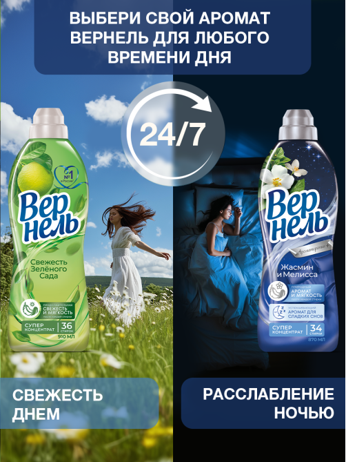 Кондиционер для белья Вернель Арома жасмин и мелисса, 1.74л