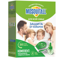 Комплект от комаров фумигатор + жидкость Mosquitall для всей семьи 30 ночей, 30мл