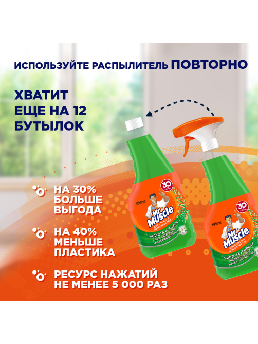 Средство для мытья стекол Mr. Muscle Утренняя роса, 500мл