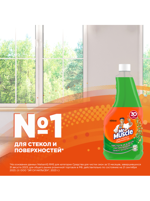 Средство для мытья стекол Mr. Muscle Утренняя роса, 500мл