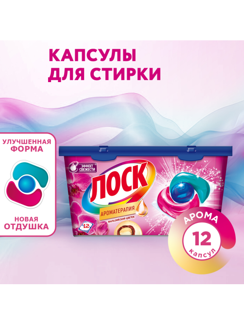 Капсулы для стирки Лоск Трио Арома, 12шт