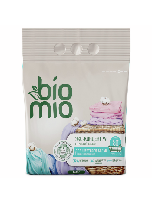 Стиральный порошок BioMio Bio-Universal Colors&Whites для цветного и белого белья, 2.4кг