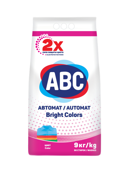 Стиральный порошок ABC Bright Colors для цветного белья, 9кг