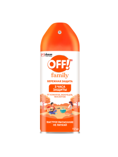 Аэрозоль-репеллент Off! Family от комаров, мокрецов и москитов, 157мл