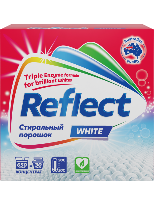 Стиральный порошок Reflect White для белого и светлого белья концентрированный, 650г