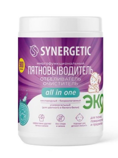Отбеливатель-пятновыводитель Synergetic кислородный, 900г