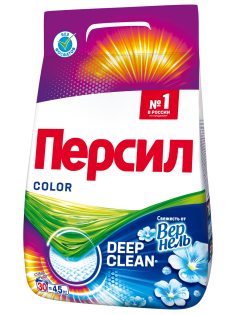 Стиральный порошок Персил Колор Свежесть от Вернель для цветного белья 30 стирок, 4.5кг