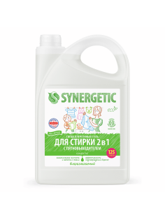 Гель для стирки Synergetic 2в1 гипоаллергенный c пятновыводителем 125 стирок, 3.75л