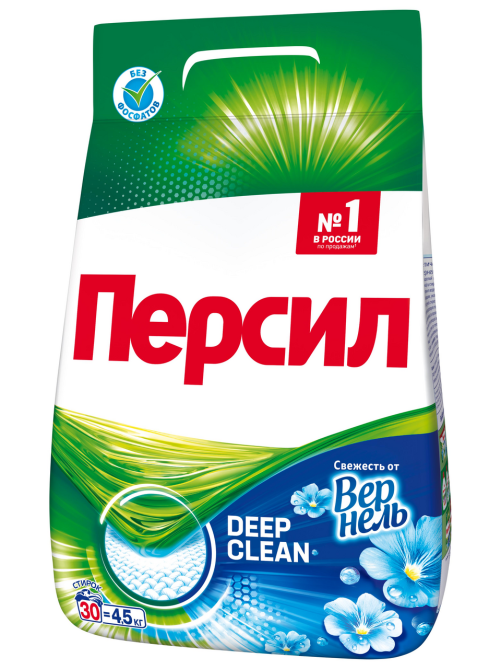 Стиральный порошок Персил Свежесть от Вернель для белого белья 30 стирок, 4.5кг