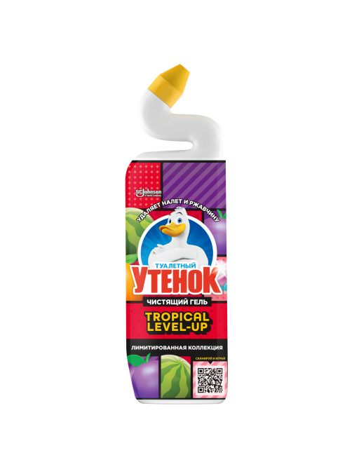 Гель для унитаза Туалетный Утенок Tropical Level-up, 800мл