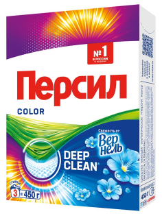 Стиральный порошок Персил Колор Свежесть от Вернель для цветного белья 3 стирки, 450г