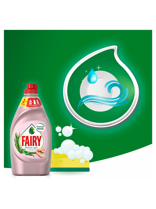 Средство для мытья посуды Fairy Нежные руки розовый жасмин и алоэ вера, 450мл