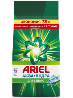 Стиральный порошок Ariel Горный родник Аква-пудра, 9кг