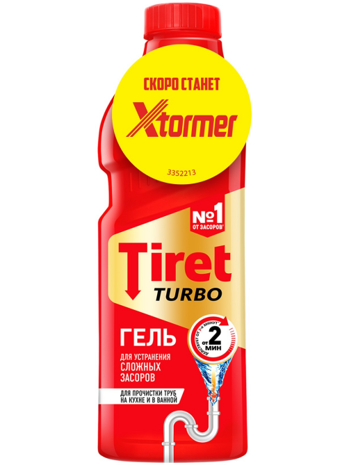 Гель для удаления сложных засоров Tiret Turbo, 1л