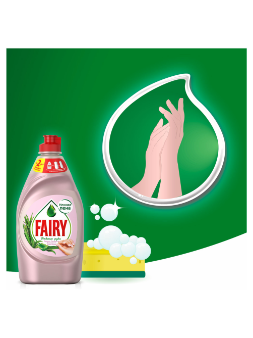 Средство для мытья посуды Fairy Нежные руки розовый жасмин и алоэ вера, 450мл