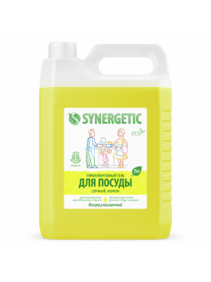Гель Synergetic для мытья посуды Лимон, 5л