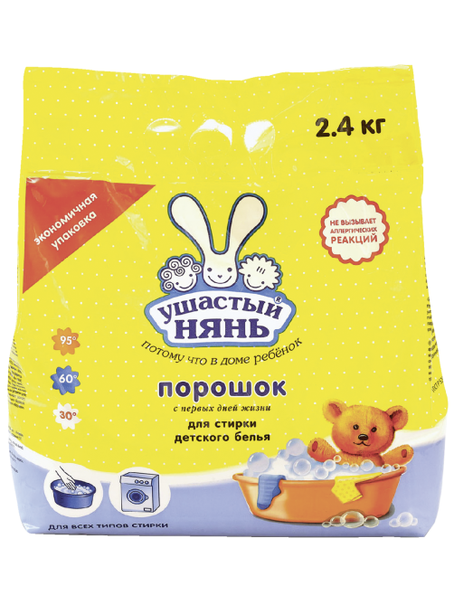 Стиральный порошок детский Ушастый нянь 2.4кг