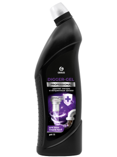 Средство Grass Digger-Gel для прочистки канализационных труб, 1л